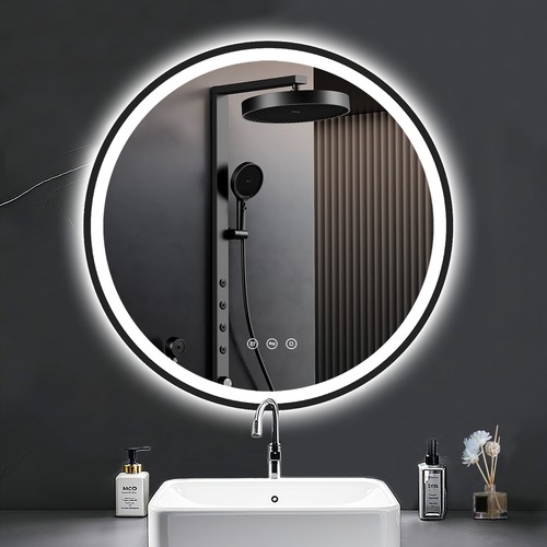 Rund badspiegel mit led - rund,